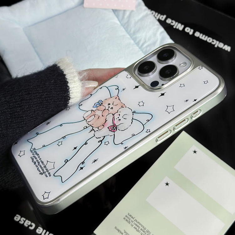 手機殼|蘋果16ProMax手機殼14plus電鍍銀邊滴膠iPhone16Pro高級感適「LR1561」25.04-4