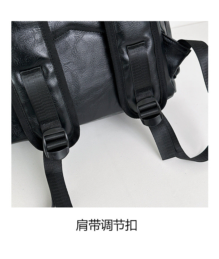 致青春|韓版PU雙肩包男防潑水情侶休閒旅行背包出差通勤商務質感雙肩包「5619-138」25.10-4