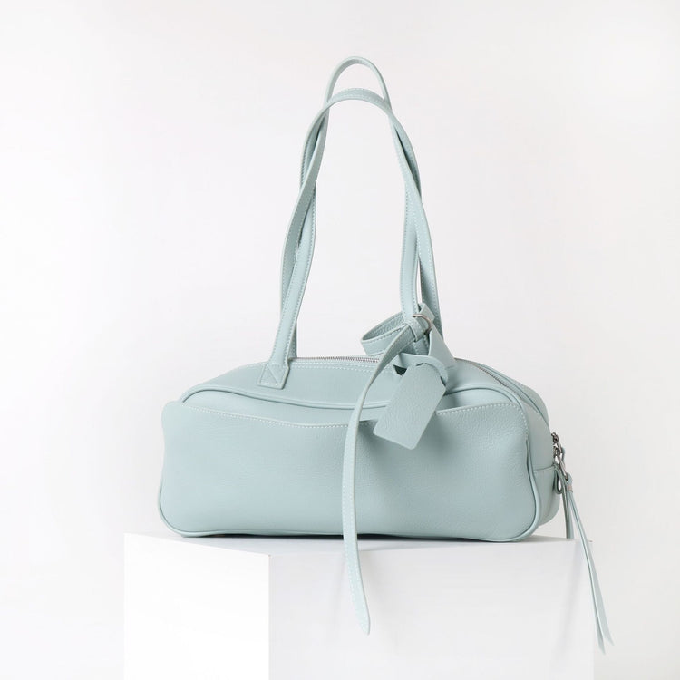 質感真皮|2025全新百搭輕奢小眾高級感波士頓大包肩托特枕頭通勤保齡球包「6163」25.07-1