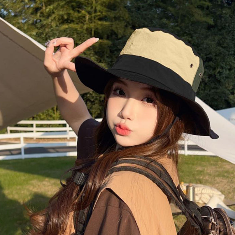 流行帽子|戶外登山漁夫帽女夏季高級感顯臉小防曬帽休閒百搭登山釣魚帽子男「C3641」24.01-4