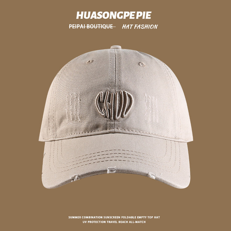 流行帽子|帽子防曬帽夏季女新款立體刺繡CHVD字母純色寬檐百搭遮臉棒球帽潮「C4065」24.06-3