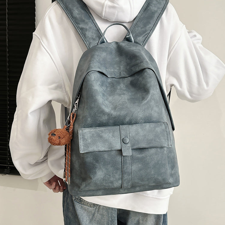 致青春|雙肩包女士大容量2024新情侶背包小眾通勤男孩大學生PU旅行書包「5613-132」24.11-4