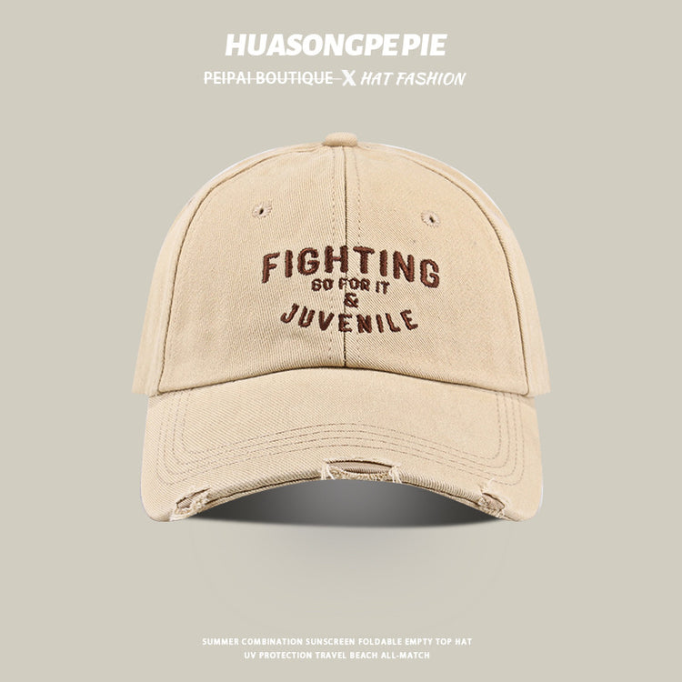 流行帽子|帽子春秋女百搭顯臉小遮陽帽學生百搭防紫外線防曬帽破洞棒球帽男「C3644」24.02-1