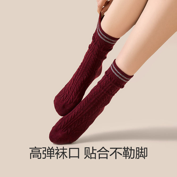 女襪|秋冬季襪子女蓄熱鎖溫加厚保暖羊毛襪彈力襪口軟糯舒適諸暨襪子「GO2498」24.12-3