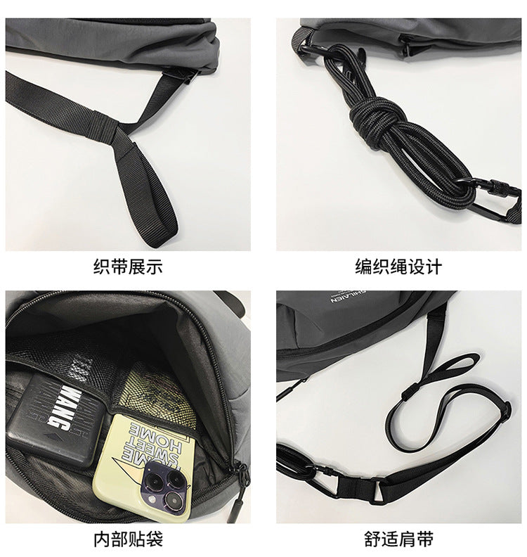 致青春|潮牌日系胸包女ins簡約單肩包小挎包輕便騎行腰包學生斜挎包「279-120」24.11-1