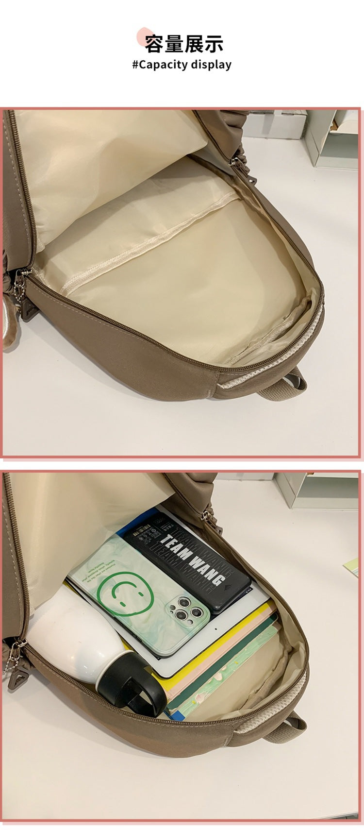致青春 | 新款國中生書包女生簡約高品質中學生書包大容量女孩雙肩包「7023-127」24.07-3