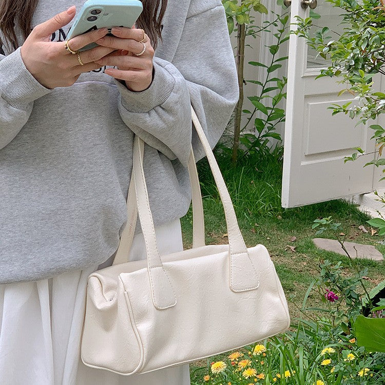 日韓流行|包包女款2025春夏韓國ins腋下法國棍包百搭通勤粉色休閒手提單肩包「L8943」25.04-1