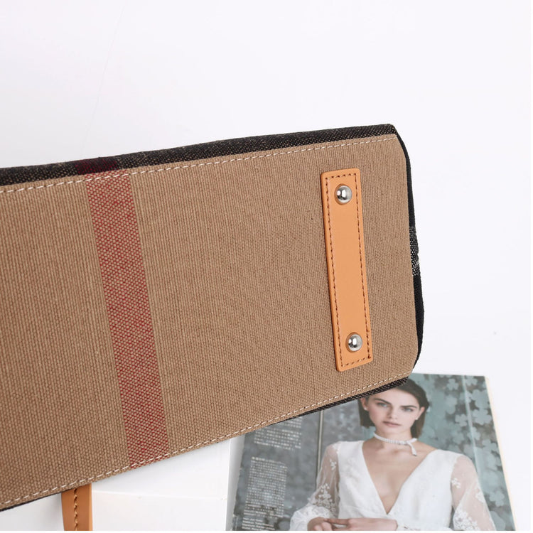 質感真皮|2024新款百搭高級感棕色條紋托特包大容量單肩女包慵懶風「3532」24.06-4