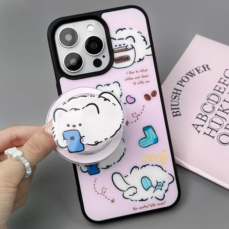 手機殼|蘋果16手機殼14Promax磁吸支架iPhone15磁吸磨砂黑框殼適用12「LR0981」