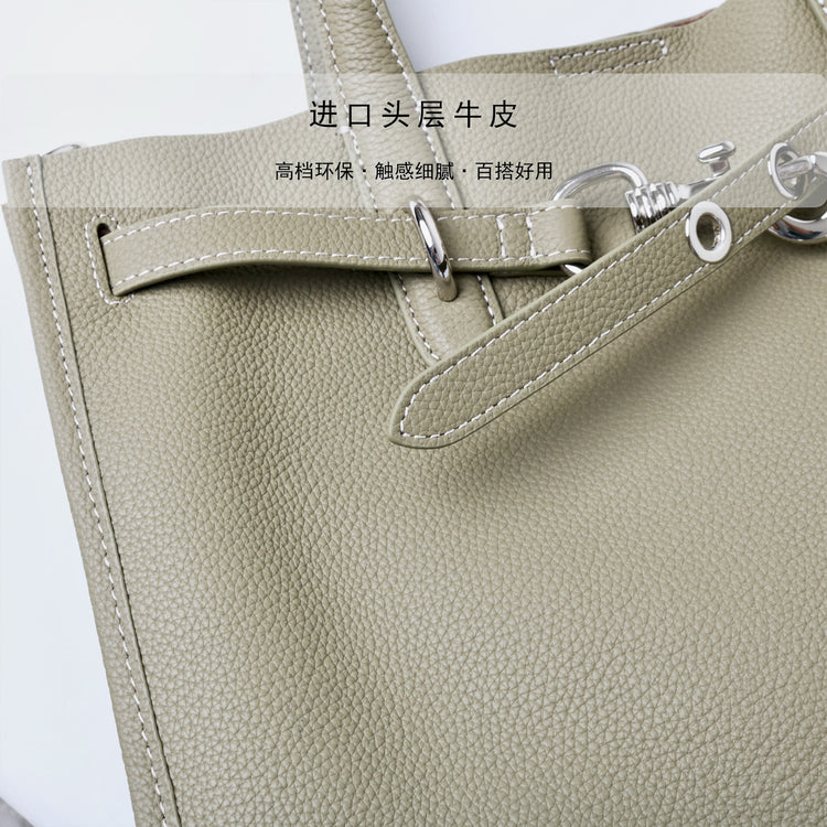 質感真皮|2025新款百搭高級大容量時尚手拎單肩斜背包通勤真皮女包質感「52930 523006」25.05-1