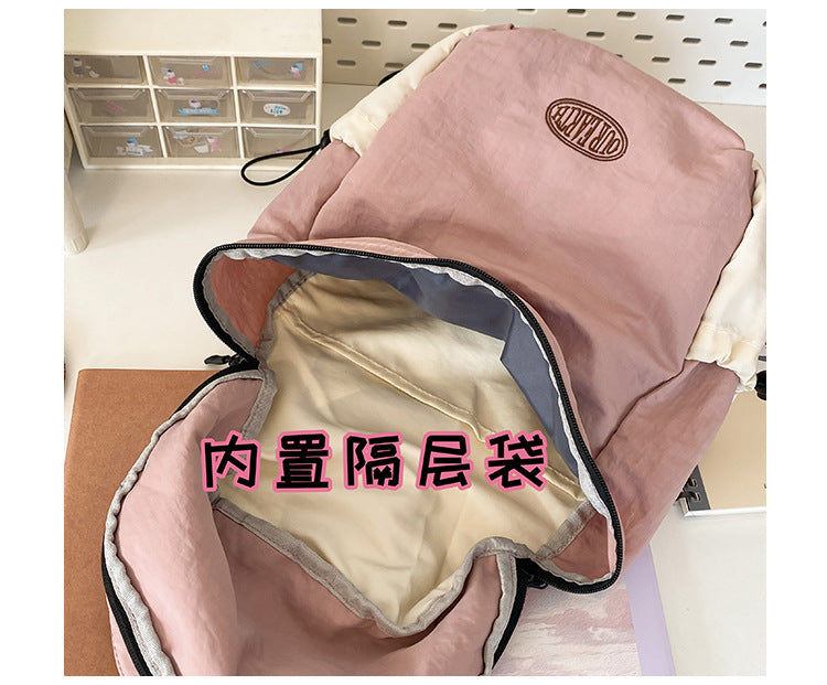 致青春 | 尼龍雙肩包男韓版新款ins大容量純色休閒旅遊薄款輕便通勤背包女「5041-131」24.09-4