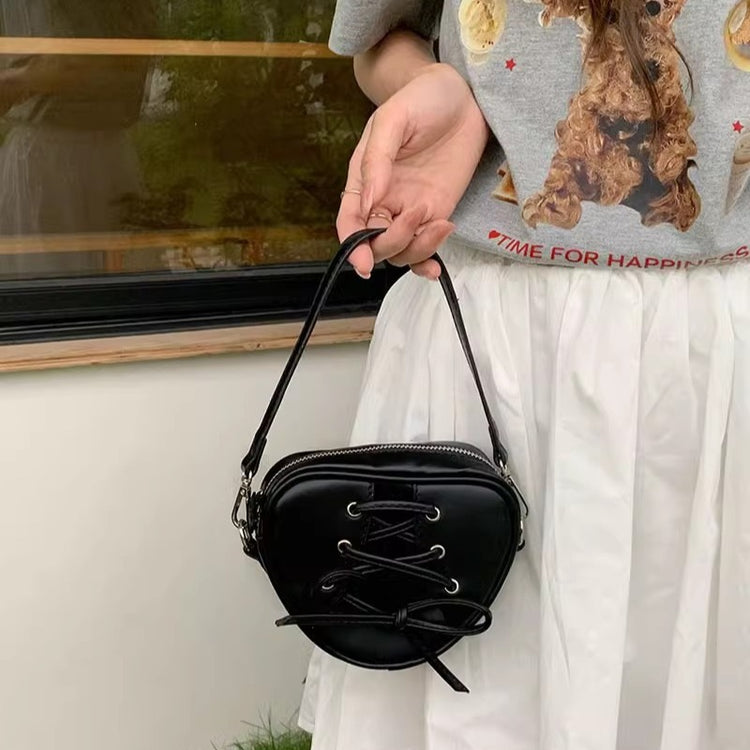 日韓流行|包包女2024新芭蕾風mini愛心手提包蝴蝶結甜美可愛單肩斜挎包「9355#」24.04-5