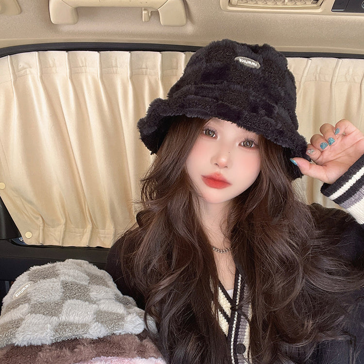 流行帽子|帽子女秋冬防風漁夫帽加厚保暖大頭圍百搭盆帽可愛顯臉小水桶帽潮「C2835」24.11-4