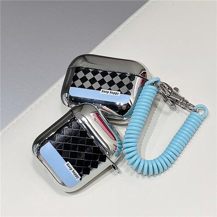 耳機套|適用airpods棋盤格蘋果藍牙電鍍耳機套airpodspro掛繩2/3代「BQ2592」24.07