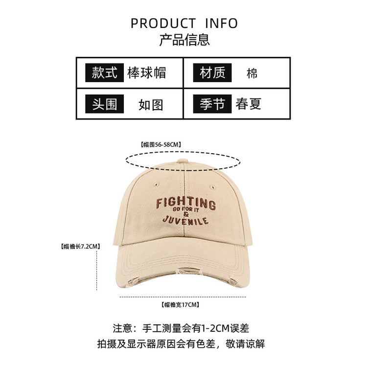 流行帽子|帽子春秋女百搭顯臉小遮陽帽學生百搭防紫外線防曬帽破洞棒球帽男「C3644」24.02-1