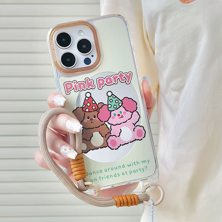 手機殼|iPhone13pro適用12掛繩鏡面殼14promax卡通11蘋果15手機殼女「WM0630」24.07