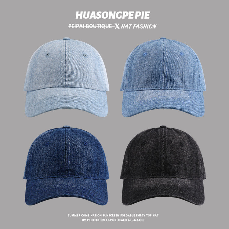 流行帽子|純色牛仔棒球帽女春夏個性復古鴨舌帽學生顯臉小百搭高品質遮陽帽「C3629」24.02-1