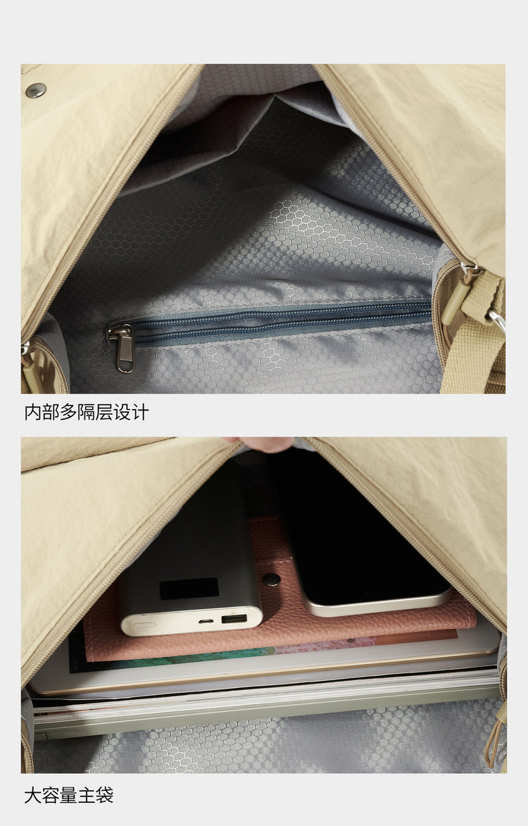 致青春|旅遊輕便單肩包通勤戶外休閒斜背包女2025新款大容量包包女「9765-125」25.09-2