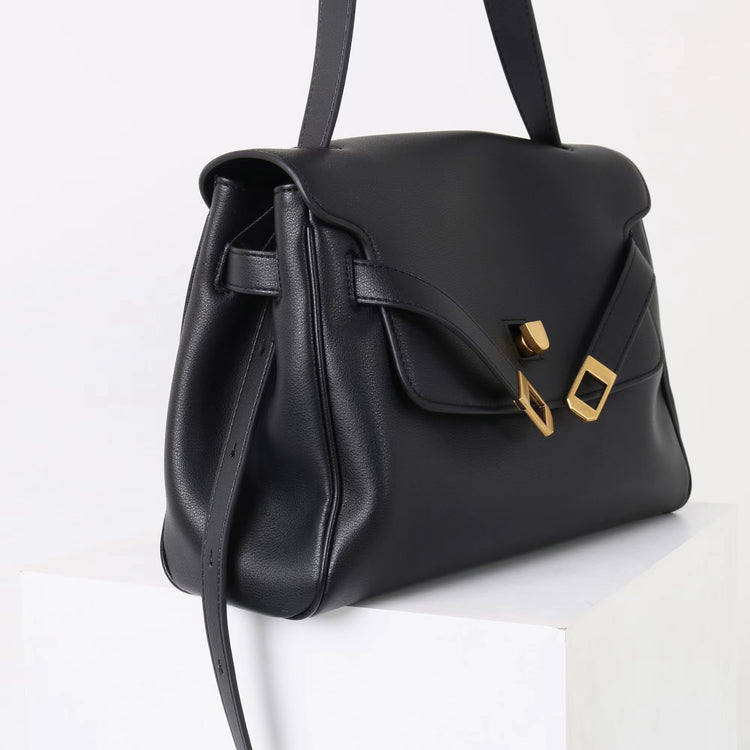 質感真皮|2025新款通勤復古百搭單肩斜背包外出上班公文包女包時尚潮流單肩包「6191L」25.12-1