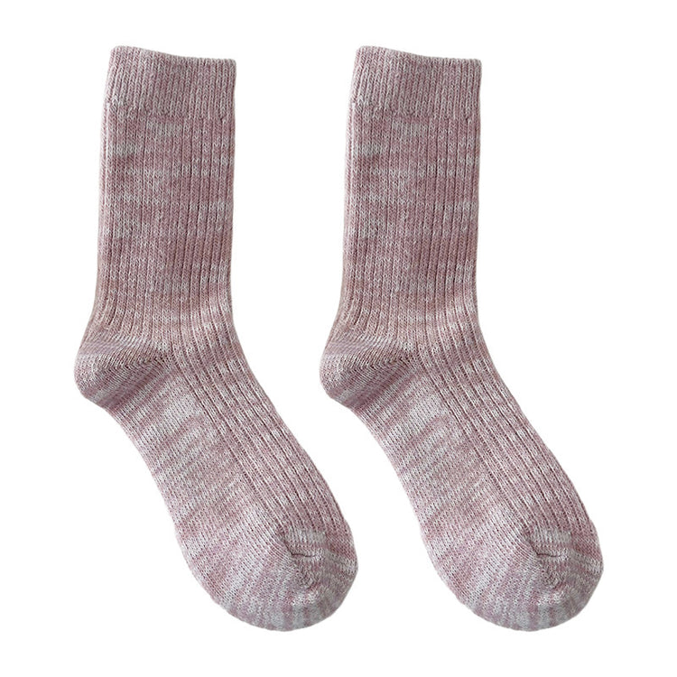 女襪|襪子女士拼色點子紗加厚保暖羊毛襪冬季蓄熱鎖溫抗寒堆堆襪「D25859」25.11-2