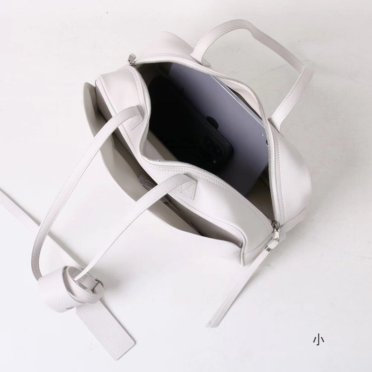 質感真皮|2025全新百搭輕奢小眾高級感波士頓大包肩托特枕頭通勤保齡球包「6163」25.07-1