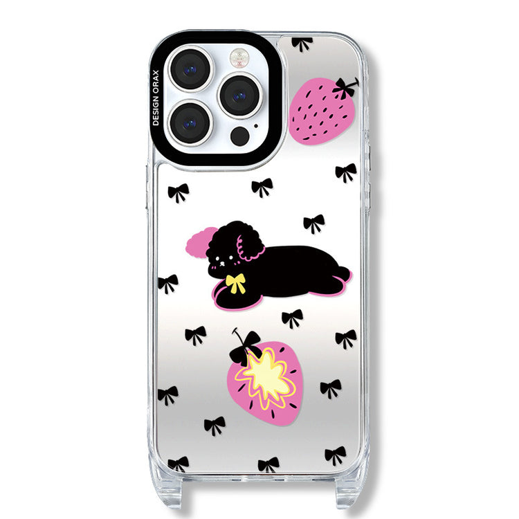 手機殼|蘋果15手機殼女iPhone14pro適用12掛繩鏡面殼13promax卡通11「WL0036」24.07