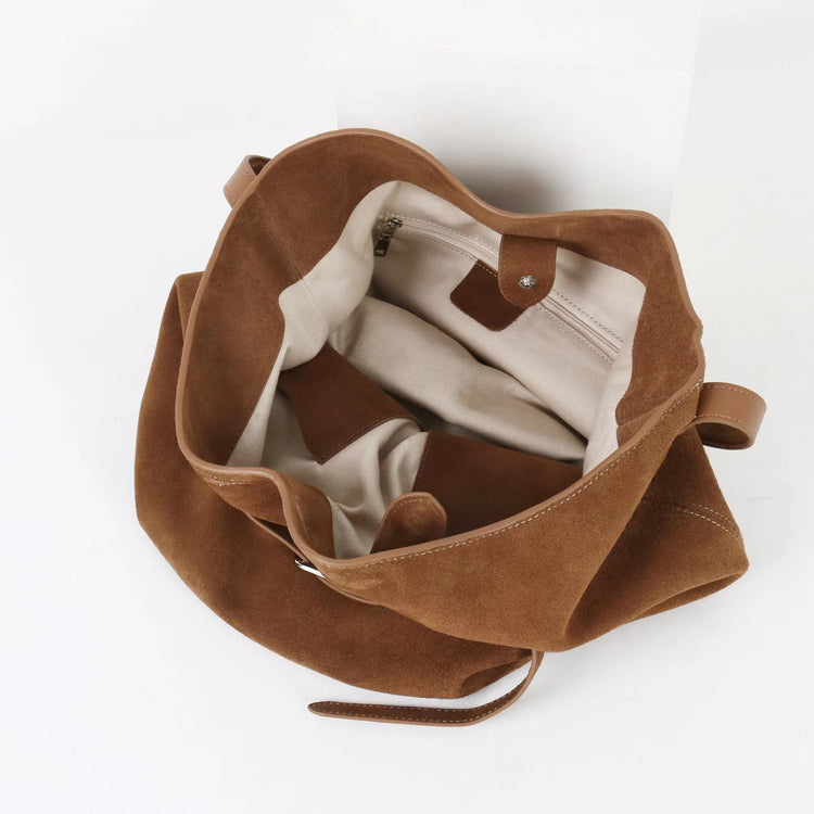 質感真皮|2025新磨砂牛皮托特包hobo腋下包皮帶裝飾餃子水桶包百搭單肩包「6185S」25.11-2