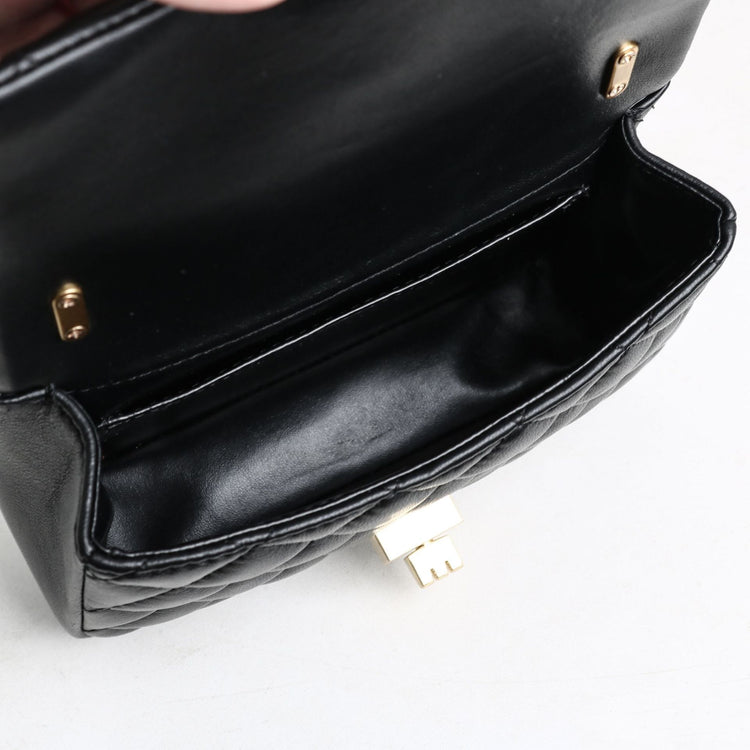 質感真皮|羊皮小方包2024年春夏新款菱格珍珠鏈條百搭高級質感單肩斜挎手機「D8062 X8061」24.04-1