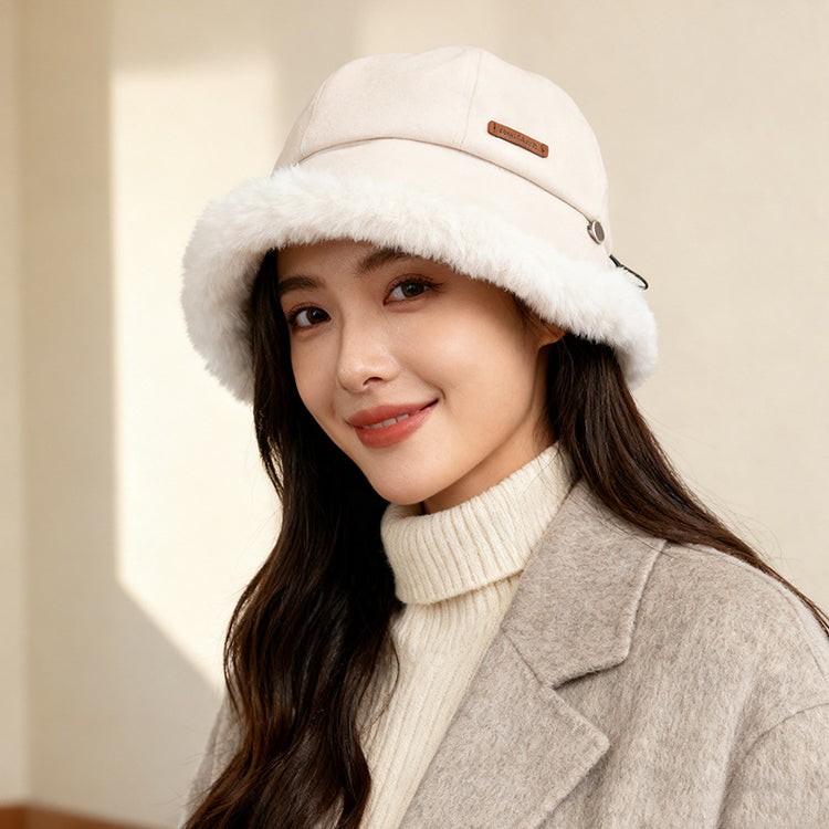 流行帽子|毛絨帽子女冬季新款加絨漁夫帽加厚騎車保暖棉帽東北戶外防寒盆帽「C3399」25.11-2