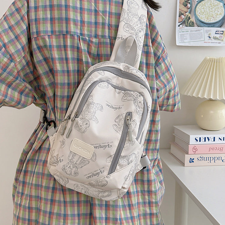 致青春|日系ins風休閒小挎包輕便書包森系小清新甜美女孩逛街大容量胸包「6081-118」24.06-4