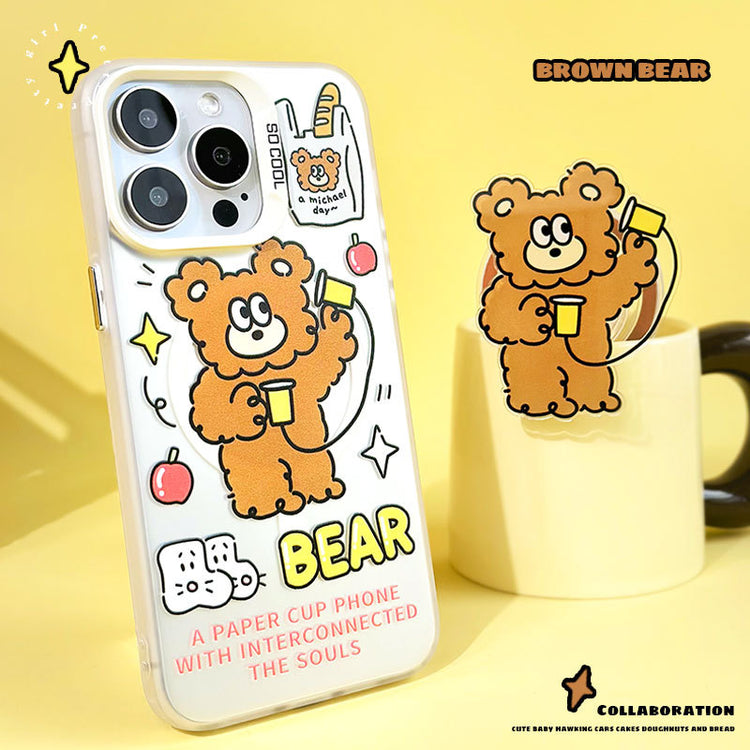 手機殼|蘋果16手機殼適用15Promax磁吸磨砂鐳射12支架iPhone14/13Pro「WMWM0075」25.01-2