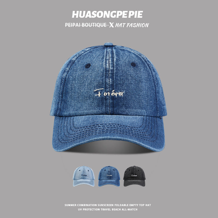 流行帽子|帽子牛仔棒球帽春夏運動時尚潮搭戶外鴨舌帽學生顯臉小遮陽帽子男「C3103」24.04-3