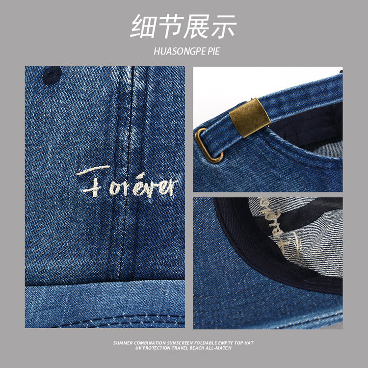 流行帽子|帽子牛仔棒球帽春夏運動時尚潮搭戶外鴨舌帽學生顯臉小遮陽帽子男「C3103」24.04-3