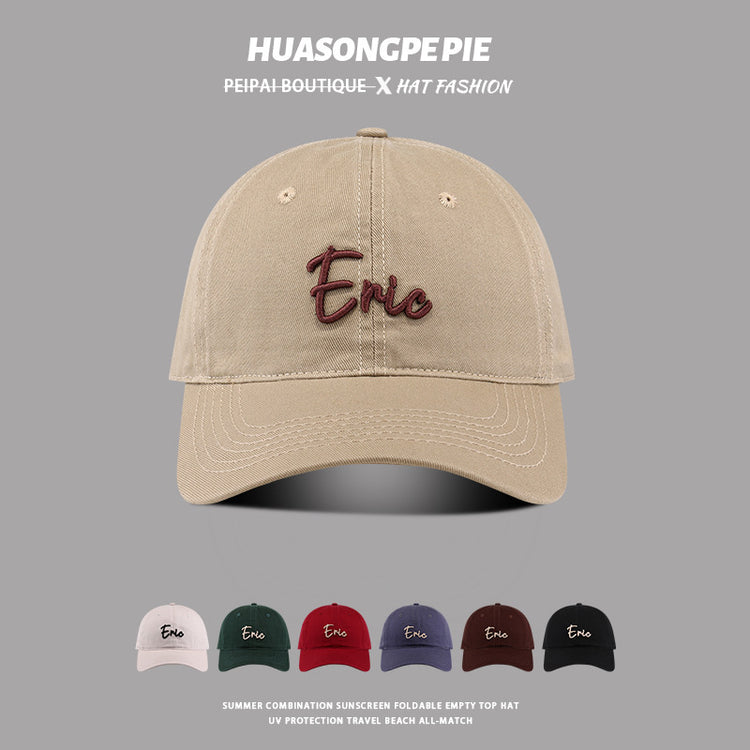 流行帽子|軟頂棒球帽女字母刺繡百搭鴨舌帽顯臉小夏季學生休閒防曬遮陽帽男「C3611」24.02-1