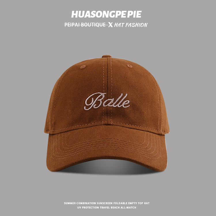 流行帽子|刺繡棒球帽女夏季彎檐顯臉小遮陽帽學生百搭騎行鴨舌帽防曬太陽帽「C3799」24.04-2