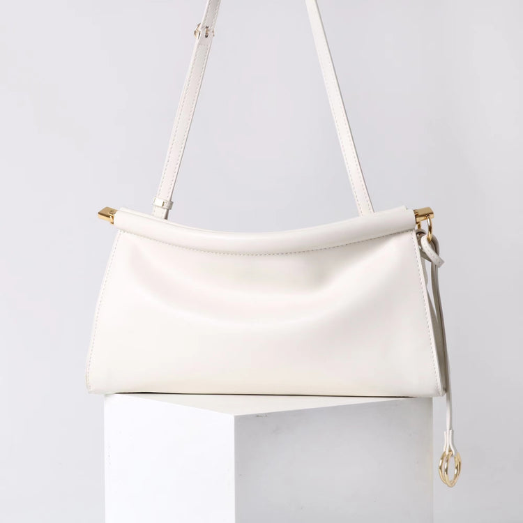 質感真皮|2025新款牛皮腋下復古法式法棍夾子包小眾設計極簡風通勤簡約包「3336」25.06-2