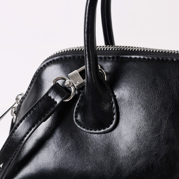 質感真皮|2025新款百搭手提包時尚優雅肩斜背包韓國小眾手提保齡球包包「6717」25.07-2