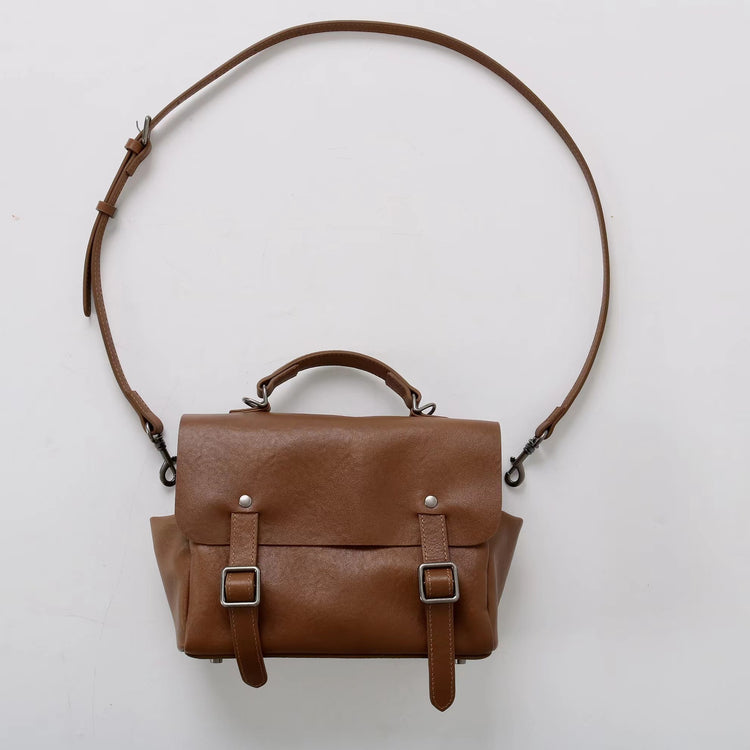 質感真皮|秋冬復古植鞣牛皮雙肩包2024新款單肩斜跨劍橋背包時尚百搭「3731」24.12-5