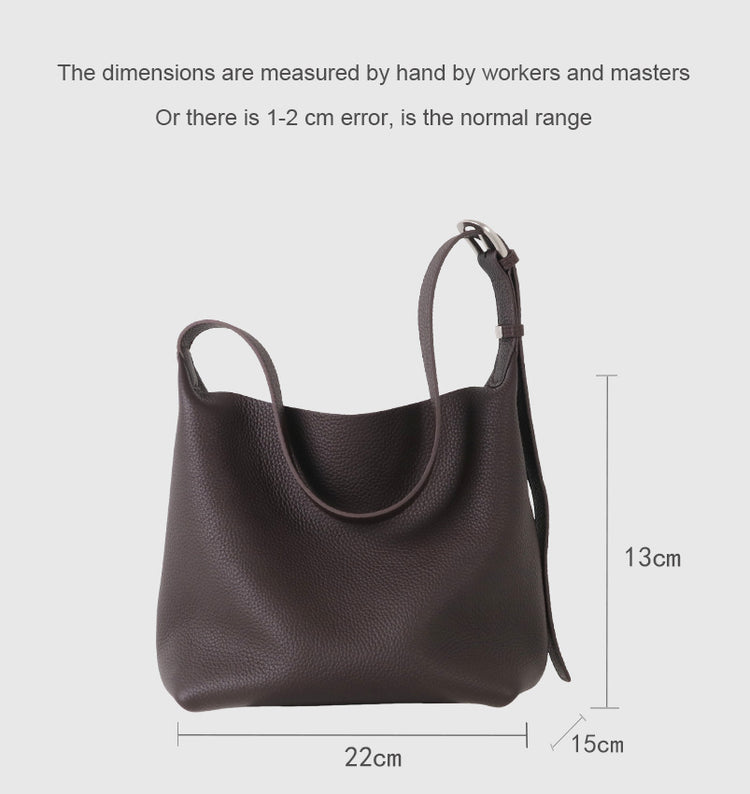 質感真皮|2025新頭層軟牛皮時尚百搭單肩斜背包高級感腋下包女包軟皮牛皮包「8315」25.09-4