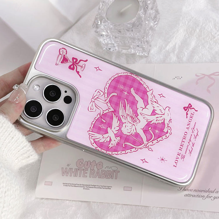 手機殼|iPhone16電鍍銀邊滴膠手機殼1515plus適用iPhone12Pro少女粉「LR1374」25.04-1