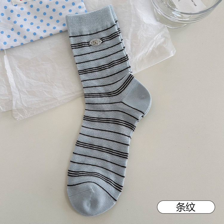 女襪|蝴蝶結襪子女韓系ins潮流吸汗透氣堆堆襪棉質親膚舒適襪子「AM2540」25.07-4