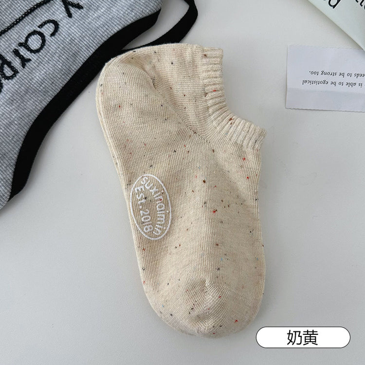女襪|夏季薄款船襪女硅膠防滑不掉跟淺口隱形襪棉質親膚透氣吸汗短襪「AM2407」25.06-3