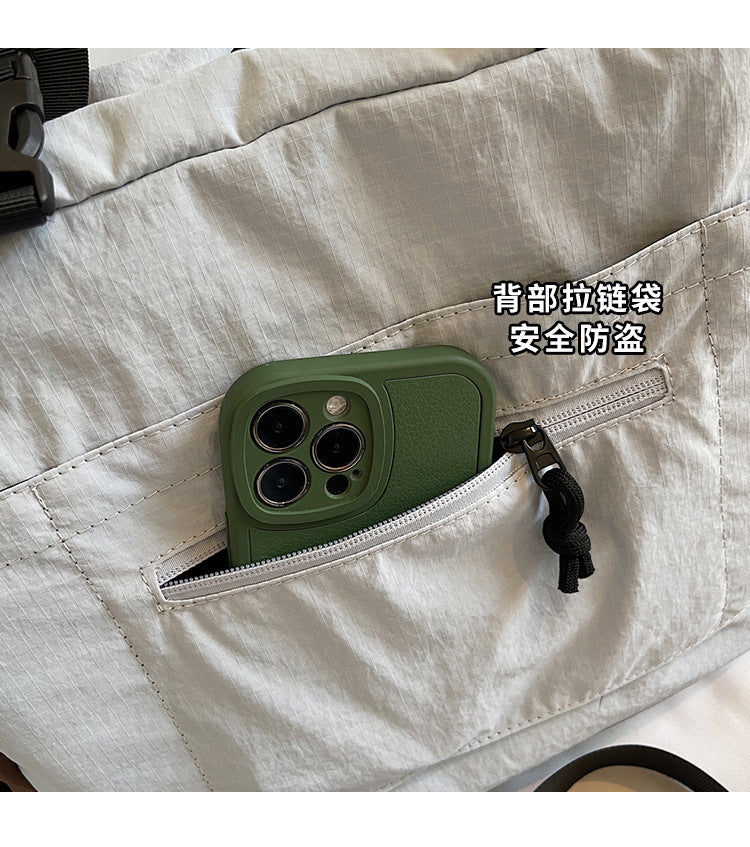 致青春|韓版拼接撞色韓版布包2025新款高級感大容量通勤單肩斜背包「8831-130」25.11-2