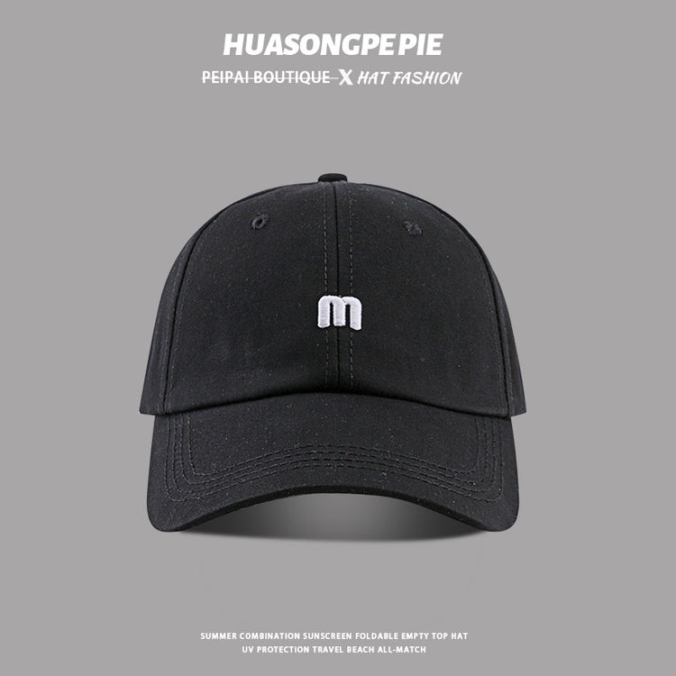 流行帽子|高品質帽子女春夏棒球帽休閒百搭簡約M刺繡字母鴨舌帽少年遮陽帽「C3791」24.04-2