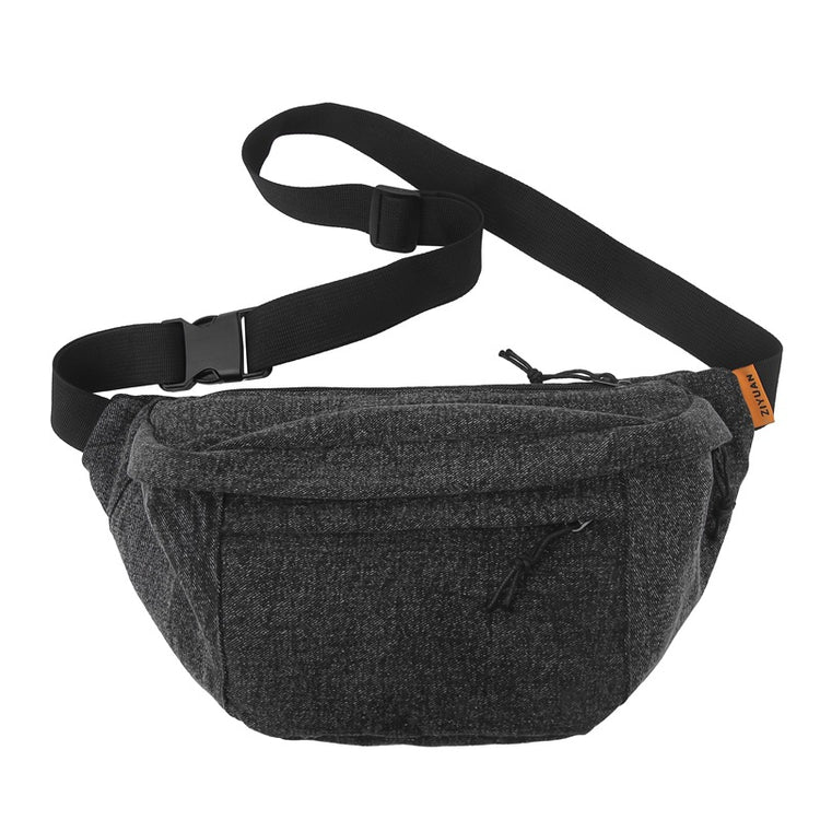 致青春|休閒胸包牛仔布斜背包韓潮酷男女運動單肩包大容量百搭腰包「1602-230」24.04-3