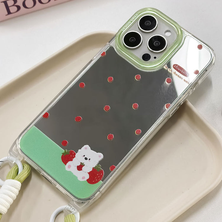 手機殼|iPhone15pro手機殼適用14掛繩鏡面殼蘋果16手機殼13promax女「LR1268」24.12-4