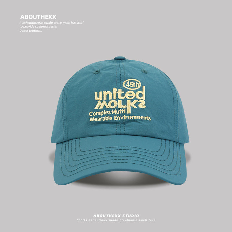 流行帽子|韓版字母刺繡黃色棒球帽子女春夏季大頭圍顯臉小速乾遮陽鴨舌帽男「C4969」25.03-3