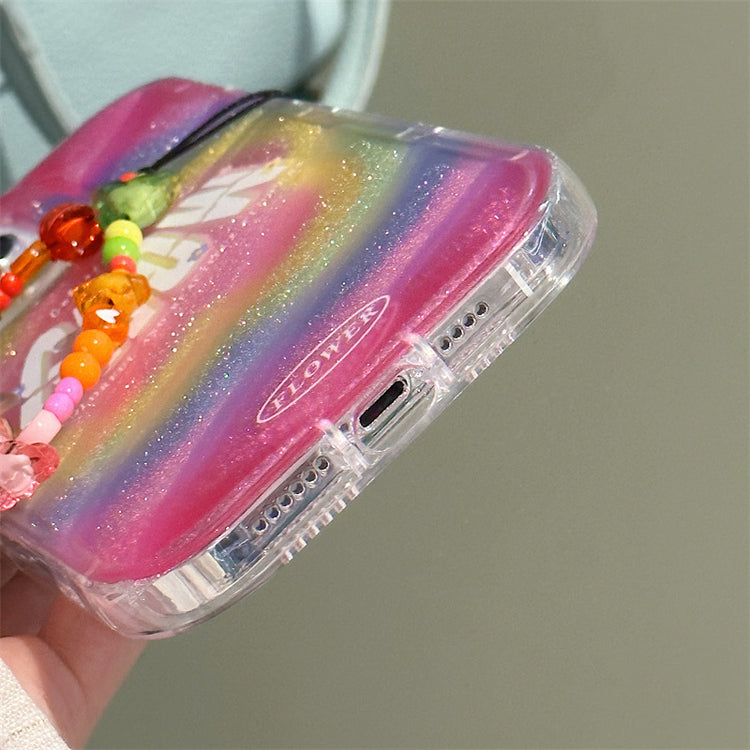 手機殼|蘋果16手機殼女iPhone15/13閃粉紙11適用12/11手鍊vivo幻影殼「LR0248」25.02-2