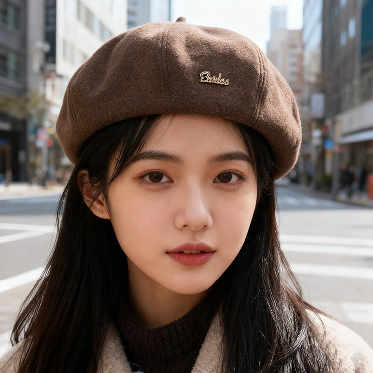 流行帽子|日系復古毛呢帽子女秋冬百搭貝雷帽休閒畫家帽英倫風顯臉小蓓蕾帽「C5486A」25.10-1