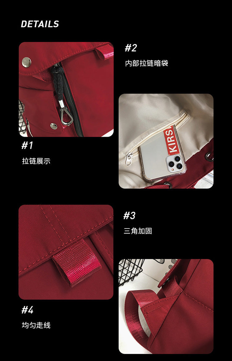 致青春|韓版日系國中高中學生書包女大學生背包翻蓋抽繩雙肩包ins風大容量「YG-075」24.04-3